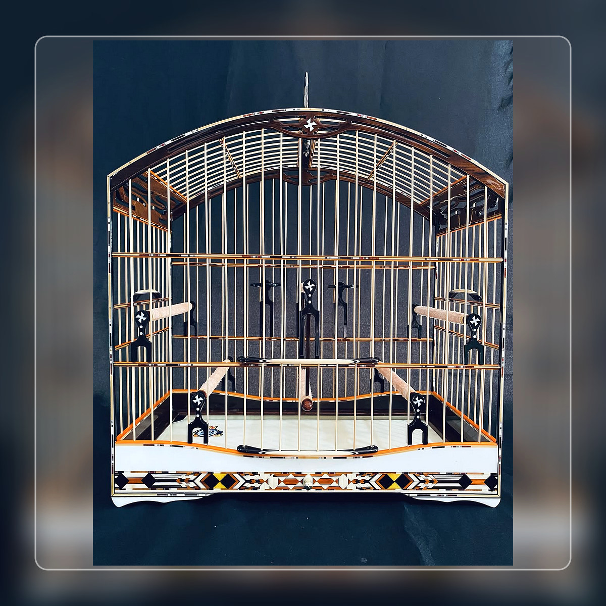 Gaiola para Trinca-Ferro Elegance Madeira Clara e Ônix